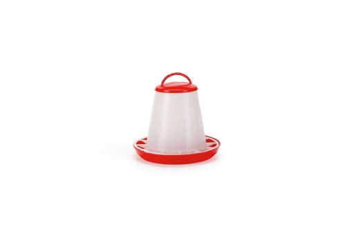 Voersilo+Deksel - Vogel - Plastic - Rood"Wit - 1Kg