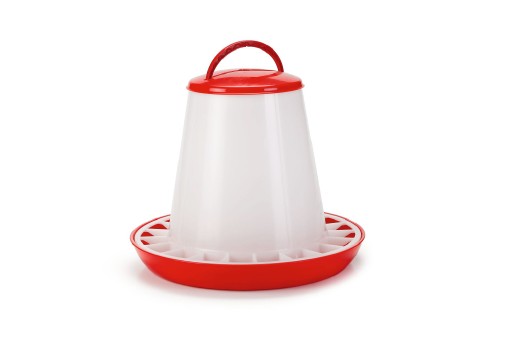 Voersilo+Deksel - Vogel - Plastic - Rood"Wit - 6Kg