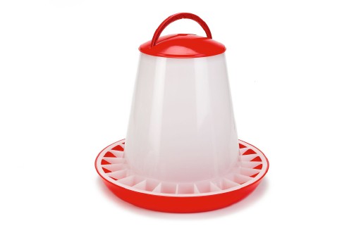 Voersilo+Deksel - Vogel - Plastic - Rood"Wit - 10Kg