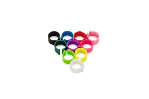 Clickringen mix 10 kleuren - Vogel - 12mm - 100 stuks