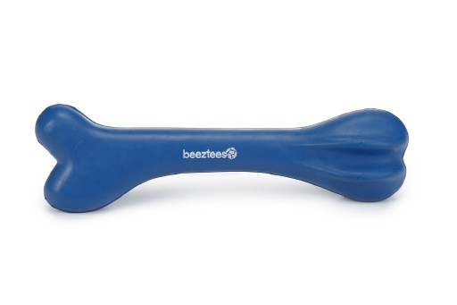 Rubber been massief hondenspeeltje blauw 20 cm