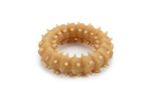 Rubberen ring voor puppy hondenspeeltje naturel 8 cm
