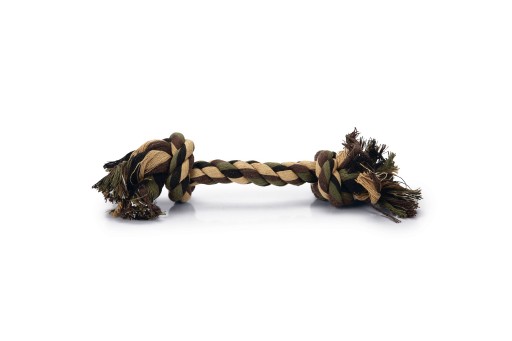 Beeztees - Flostouw - 2 Knopen - Camouflage"Groen - 125 gram