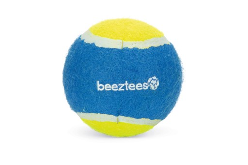 beeztees fetch tennis ball - hondenspeelgoed - blauw/geel - 10 cm