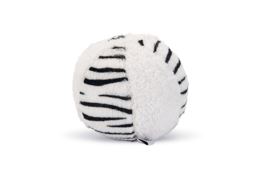beeztees beasty bal - hondenspeelgoed - wit/zwart- 11x11x11 cm