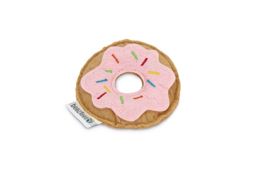beeztees donut - kattenspeelgoed - roze - 7,5x7,5x1,5 cm