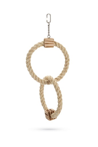 beeztees swingie - vogelspeelgoed - hout - bruin - 43 cm