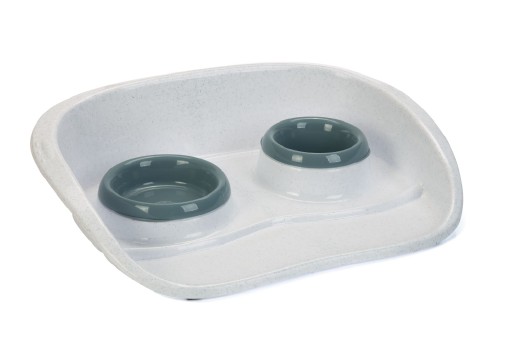 Dinerset+2 Bakjes Hond - Lichtblauw - 46x35x11 cm - 280 ml