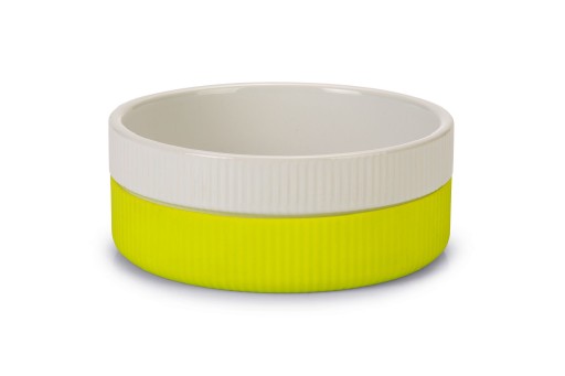 beeztees voer- en drinkbak nuf - hond - keramiek+silicone - wit groen - 15,5 cm