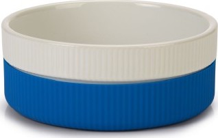 beeztees voer- en drinkbak nuf - hond - keramiek+silicone - blauw - 15,5cm