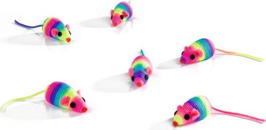 Beeztees Speelmuisje - Kattenspeelgoed - Rainbow - 5 cm afbeelding