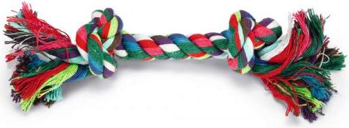 Beeztees Flostouw - Hondenspeelgoed - 2 Knopen - Gekleurd - Ca. 50 gram afbeelding