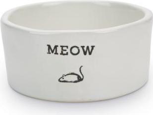 Beeztees Meow - Kattenvoerbak - Keramiek - Wit - 11,5x4 cm
