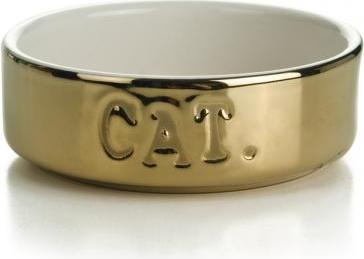Beeztees - Kattenvoerbak - Keramiek - Goud - 11,5x4 cm - 300 ml afbeelding