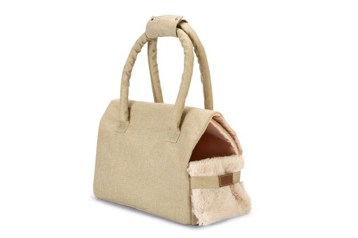 designed by lotte wanza - draagtas hond - beige - 40x20x28 cm