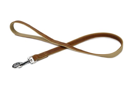 Afbeelding Hondenriem Comfort 100cm x 22mm bruin door K-9 Security dogs