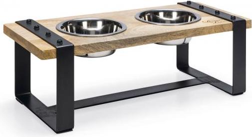Designed by Lotte Karinto - Dinerset Hond - Hout"metaal - incl. 2 bakjes - 44x19x15cm