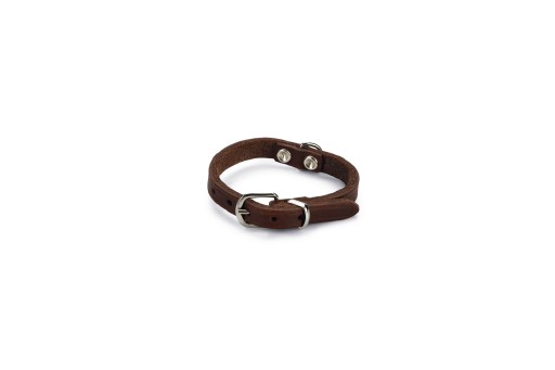 Beeztees - Halsband Hond - Leer - Bruin - 17,5-22,5 cm x 10 mm