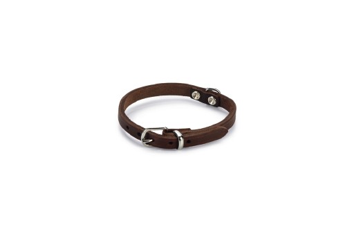 Beeztees - Halsband Hond - Leer - Bruin - 23-28 cm x 10 mm