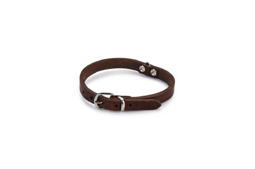 Afbeelding Lederen honden halsband bruin - 37 cm x 12 mm door K-9 Security dogs