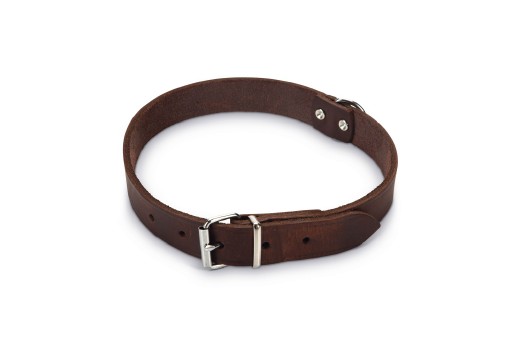 Afbeelding Lederen honden halsband bruin - 62 cm x 25 mm door K-9 Security dogs