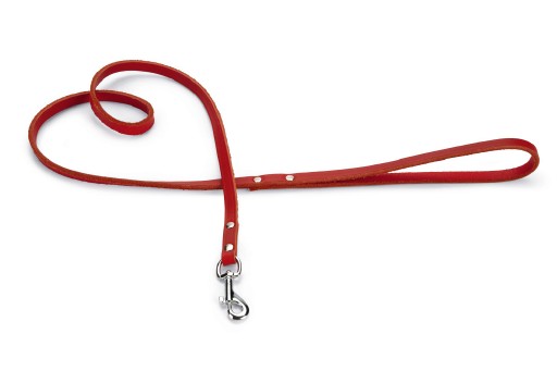 Afbeelding Hondenriem van leer 100cm x 10mm rood door K-9 Security dogs
