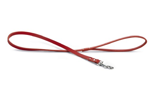 Afbeelding Hondenriem van leer 100cm x 12mm rood door K-9 Security dogs