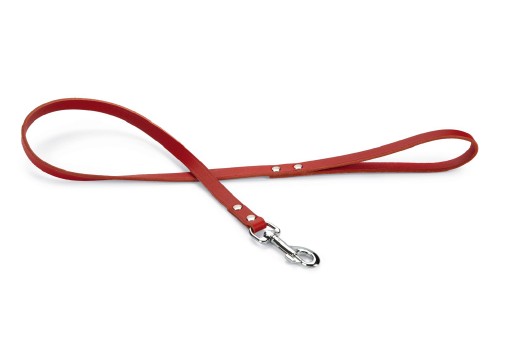 Afbeelding Hondenriem van leer 100cm x 16mm rood door K-9 Security dogs