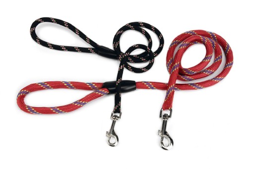 Hondenriem van rond nylon 125cm x 13mm zwart