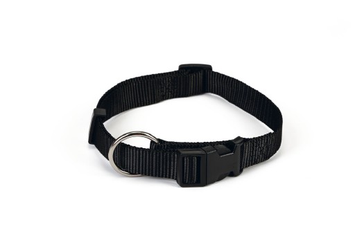beeztees - halsband hond - nylon - zwart - 35-55 cm x 20 mm
