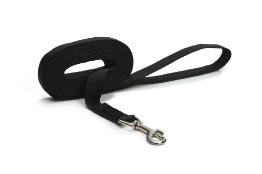 Afbeelding Zwarte Nylon lange Weblijn voor de hond 5 meter door K-9 Security dogs