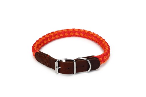 Beeztees halsband voor hond korda nylon rood / oranje 55x2 cm