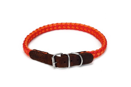 Beeztees halsband voor hond korda nylon rood / oranje 65x2 cm