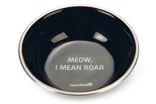 Beeztees voer- en drinkbak roar - kat - rvs - zwart - 13cm