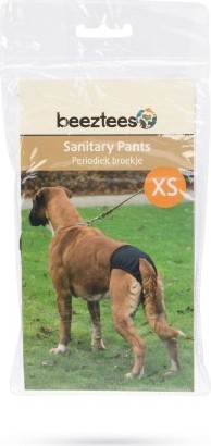Beeztees Periodiek Broekje - Hond - Zwart - XS - 32-37 cm afbeelding