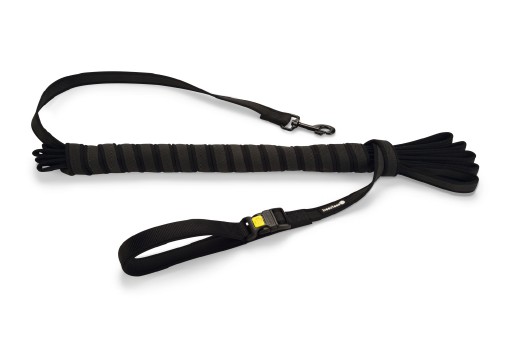 Beeztees parinca premium weblijn- hondenriem - handvat - nylon - zwart - 10m
