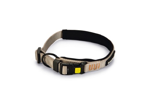 Beeztees parinca premium - hondenhalsband - nylon - lichtgrijs - 40- 45 cm x 20 mm