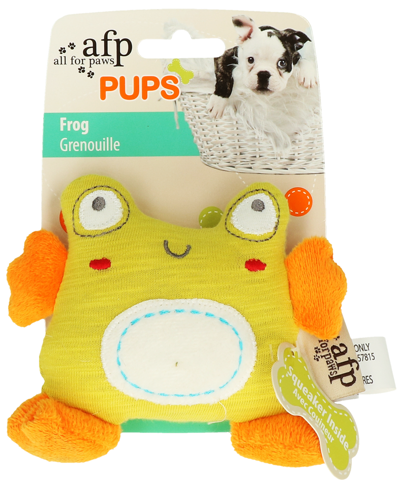 Afbeelding All For Paws Pups Frog - Hondenspeelgoed - 11x11.5x4.5 cm door K-9 Security dogs
