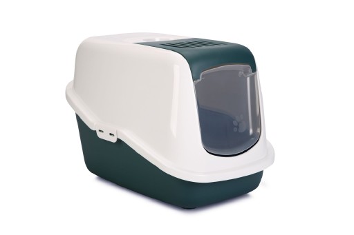 Afbeelding Savic Kattentoilet Nestor Nordic 56x39x38.5 cm - Kattenbak - Groen&Wit door K-9 Security dogs