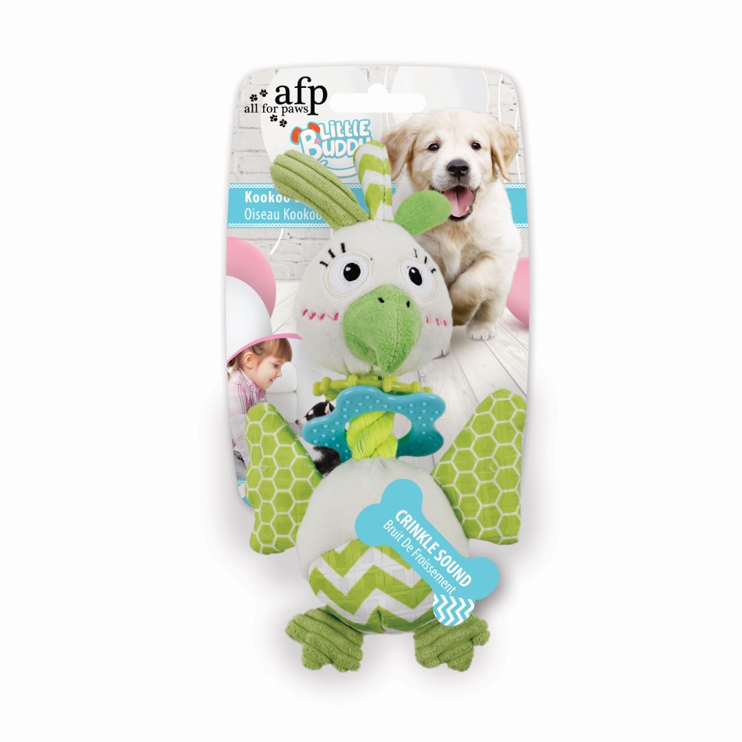 All For Paws Little Buddy Kookoo Bird - Hondenspeelgoed - 34x24x8 cm