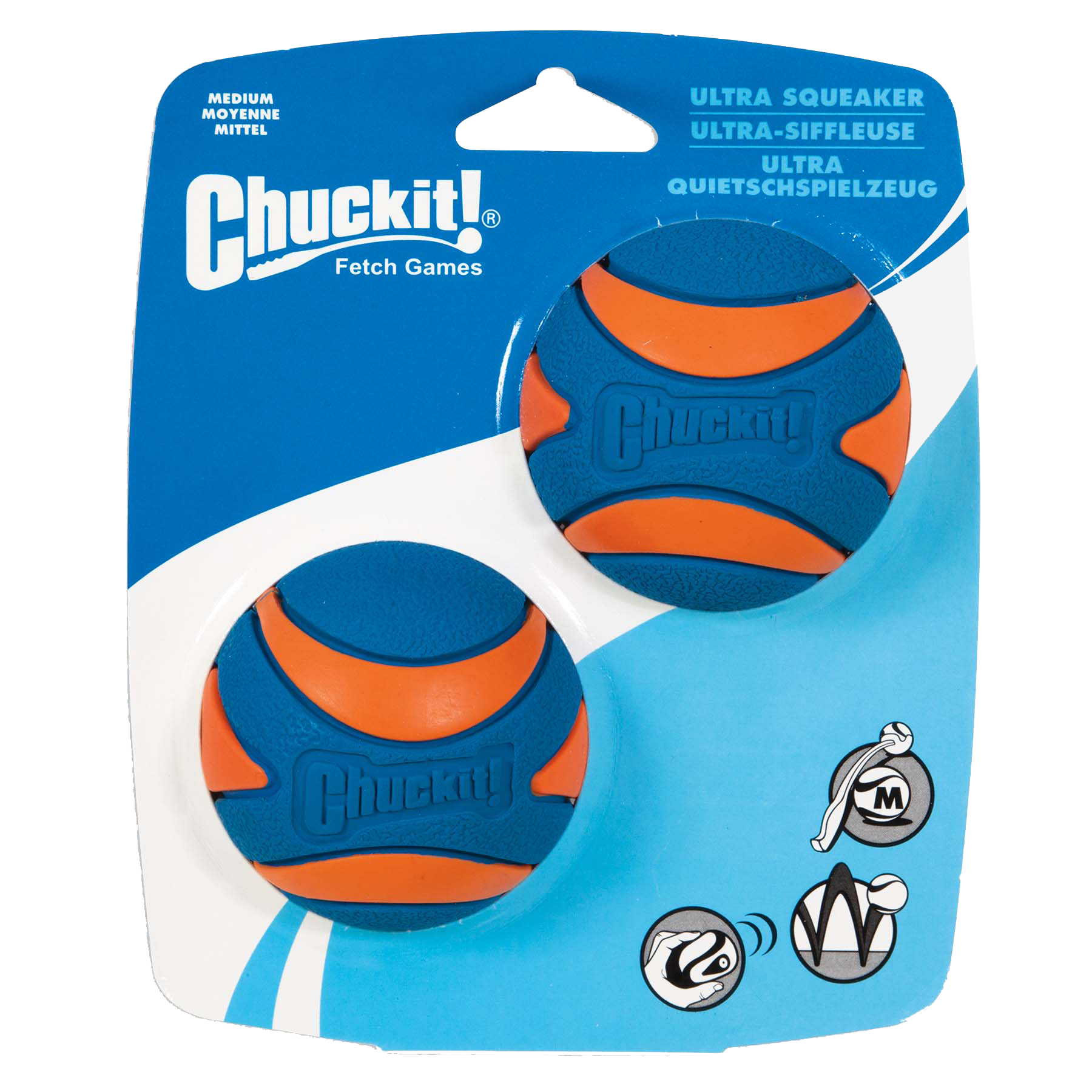 Afbeelding Chuckit ultra squeaker bal Medium 6 cm 2-pack door K-9 Security dogs