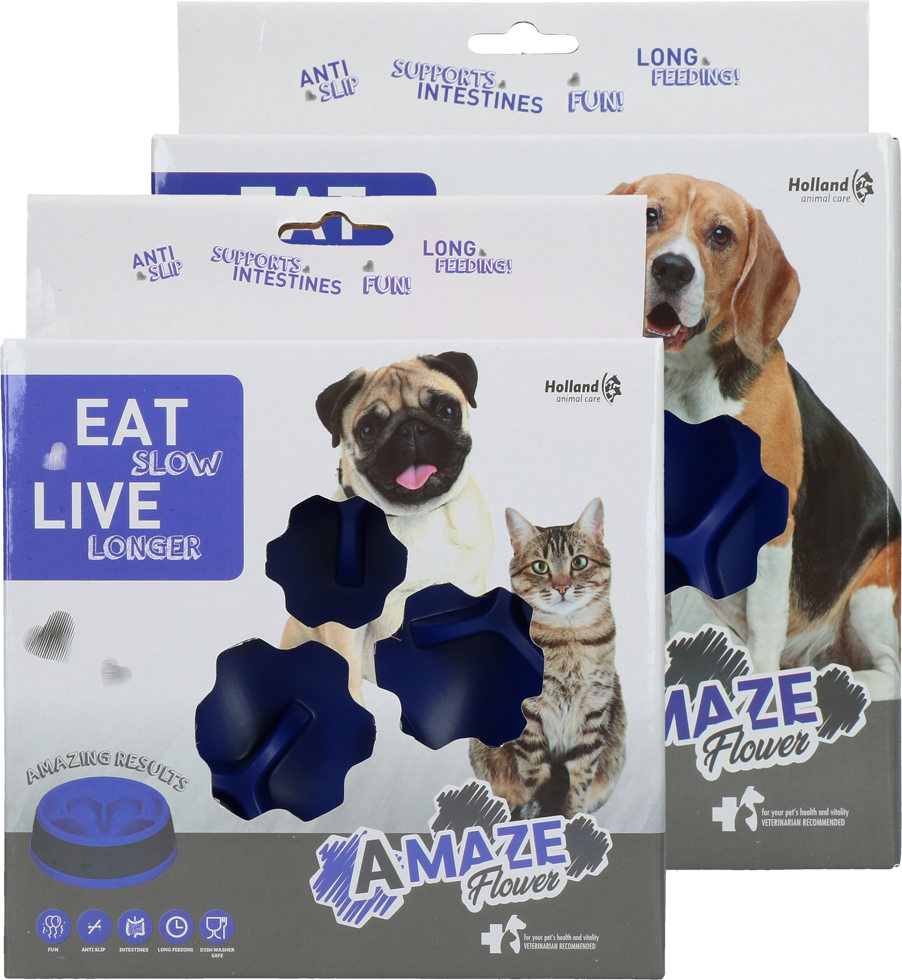 Afbeelding Eat Slow Live Longer Amaze Flower - Blauw door K-9 Security dogs