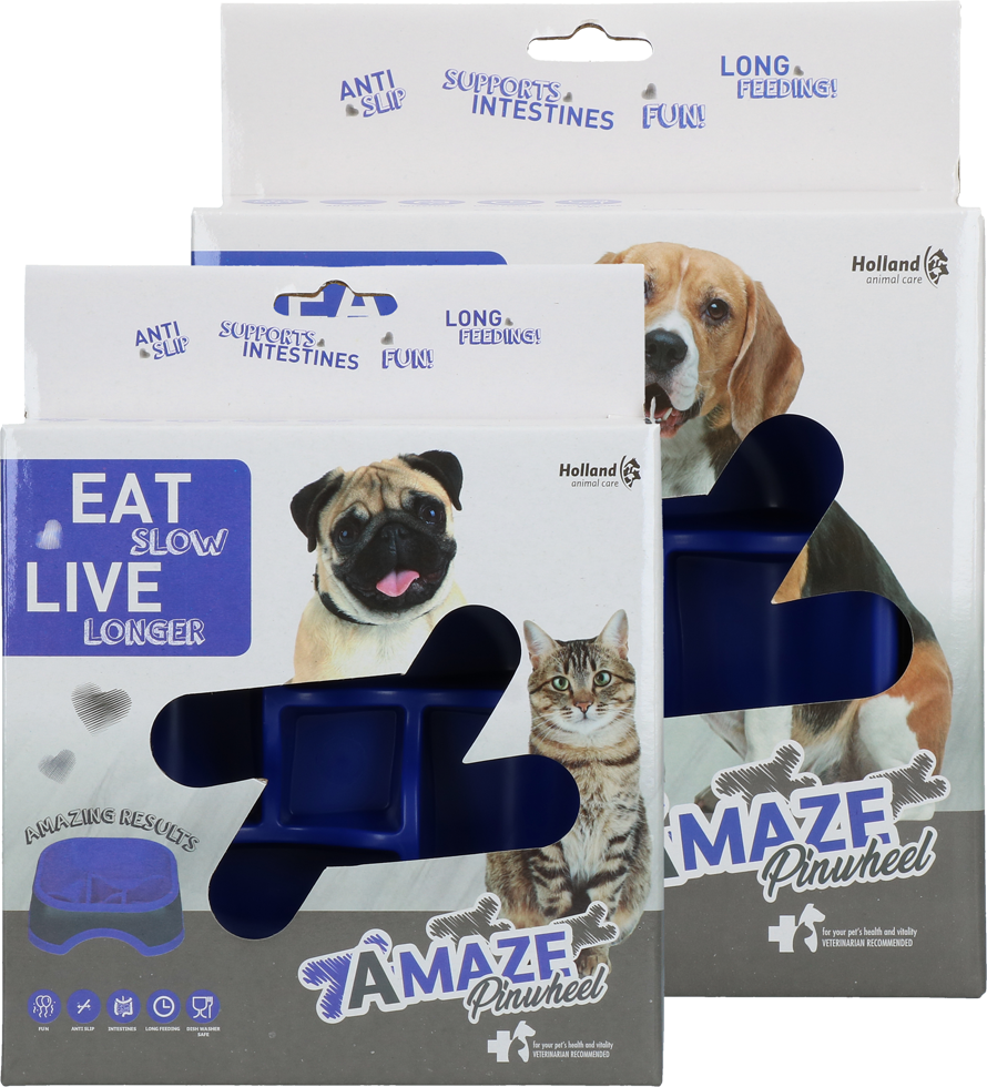 Afbeelding Eat Slow Live Longer Amaze Pinwheel - Blauw door K-9 Security dogs
