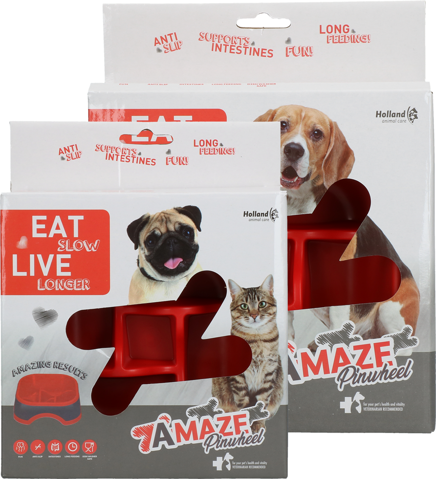 Afbeelding Eat Slow Live Longer Amaze Pinwheel Red S door K-9 Security dogs