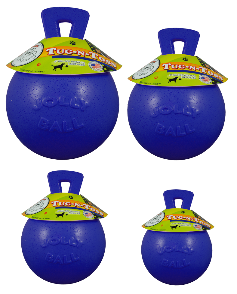 Jolly Tug-n-Toss Ball Small (10 cm) Hond Blauw