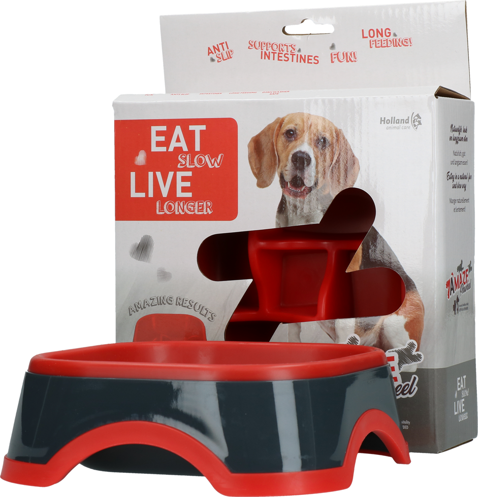 Afbeelding Eat Slow Live Longer Amaze Pinwheel Red M door K-9 Security dogs
