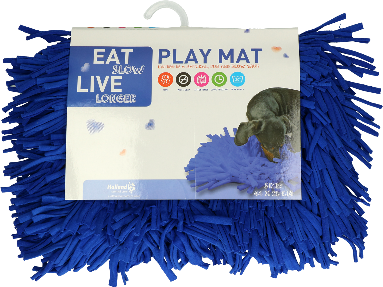 Afbeelding Eat Slow Live Longer Play Mat - Donkerblauw door K-9 Security dogs