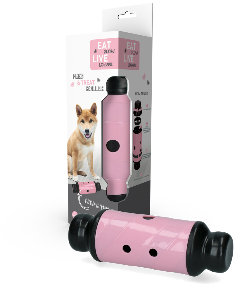 Afbeelding Eat Slow Live Longer - Feed and Treat - Roze door K-9 Security dogs