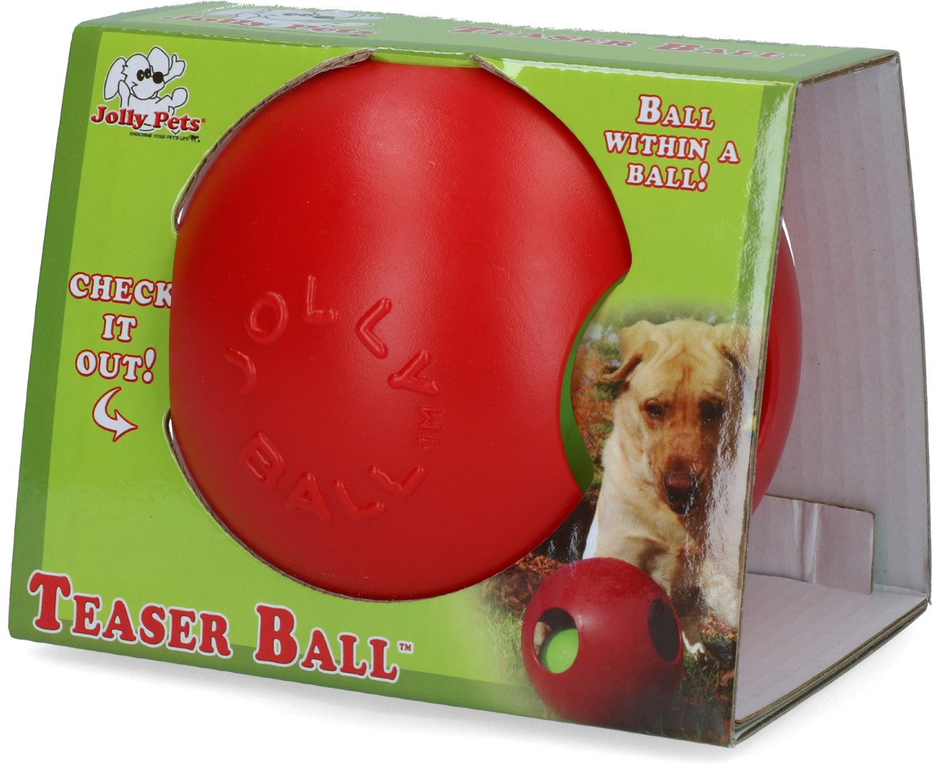 Jolly Ball Teaser Ball S voor honden Rood