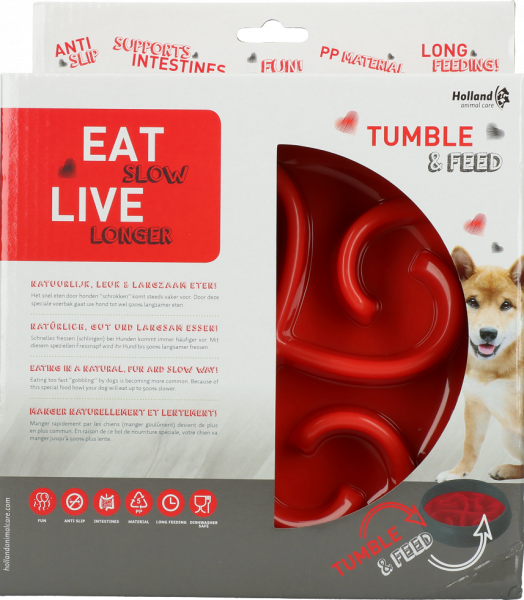 Eat Slow Live Longer Tumble Feeder Red afbeelding